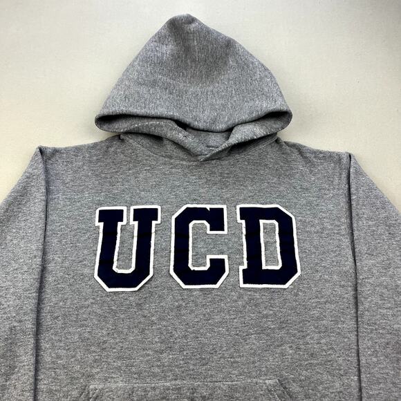 Vintage UC Davis Hoodie Sweatshirt Adult XS Gray UCD University College USA 90s - Picture 2 of 10